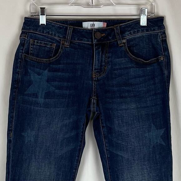 CAbi Low Rise Factory Distressed Slim Boyfriend Boho Blue Jeans Size 2 - Picture 3 of 12